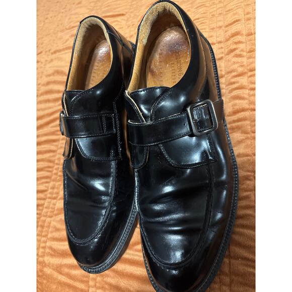 Johnston and Murphy Black Leather Buckle Closure Dress Shoe Size 12 - Picture 4 of 9